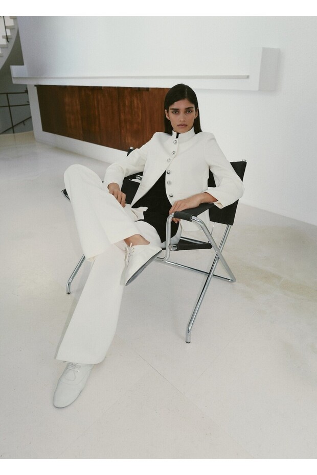 Mücevher düğmeli hakim yakalı ceket - 7