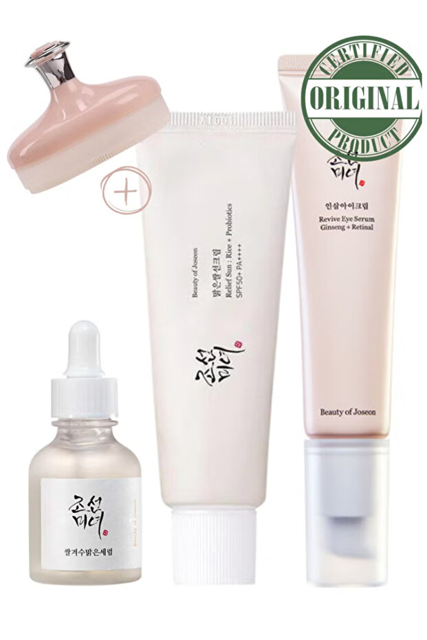 Radiance Bundle with Exfoliating Loofah: Eye Serum, Deep Radiance Serum, and Spf 50+ Sunscreen