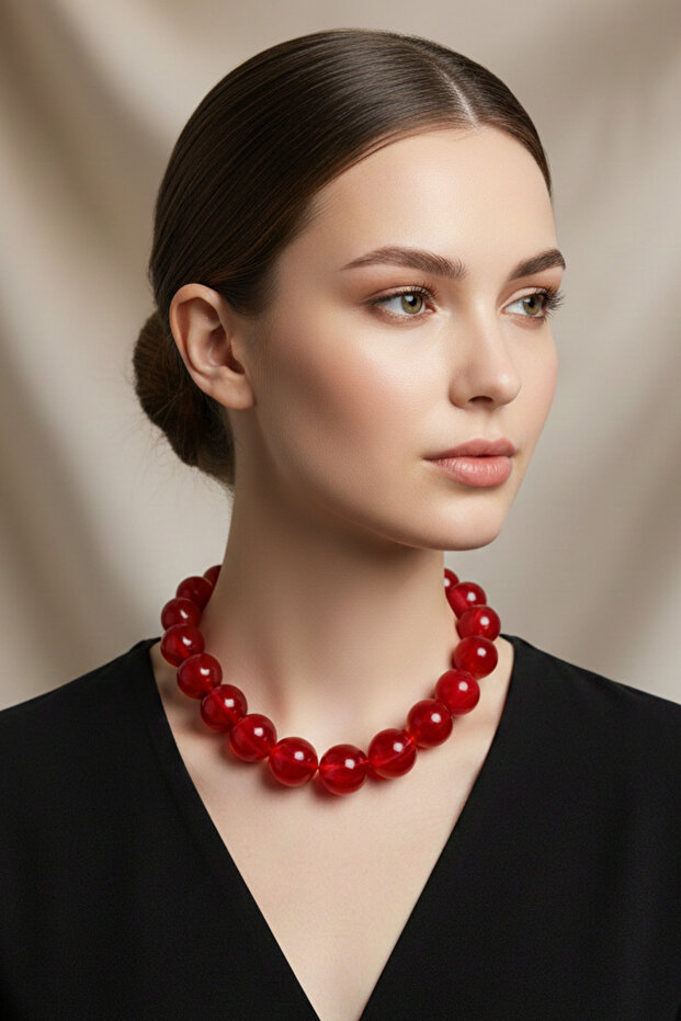 BASİC AKRİLİK TOP KOLYE - 1