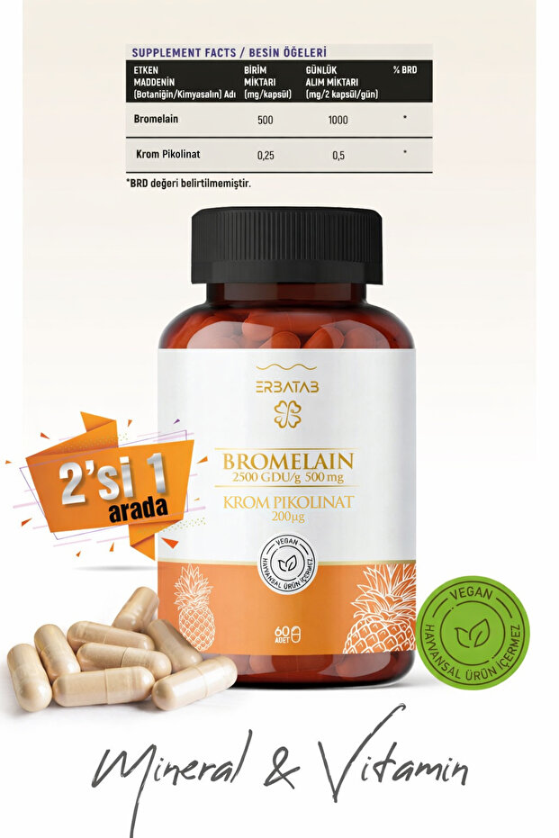 Bromelain Krompikolinat 60 Kapsül - 3