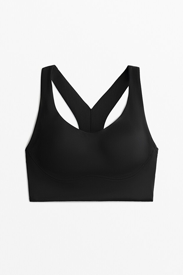 حمالة صدر ضاغطة ذات دعم متوسط مع أكواب - 5