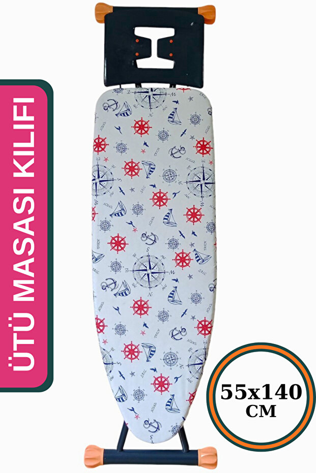 Ütü Masası Kılıfı Büyük Boy Ipli Stoperli Keçeli Kılıfı Örtüsü Bezi 55x140cm Deniz - 1