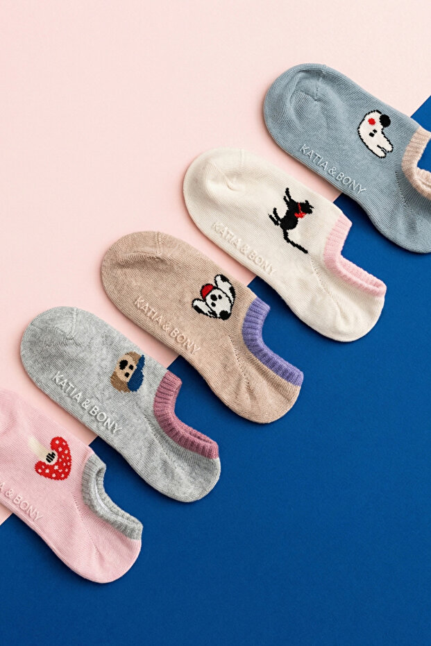 جوارب منقوشة للأطفال مكونة من 5 قطع متعددة الألوان - 4