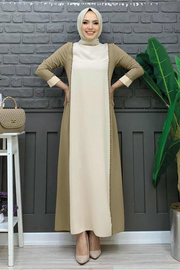 WOMEN'S MINK TWO COLOR Rhinestone DRESS T 8483