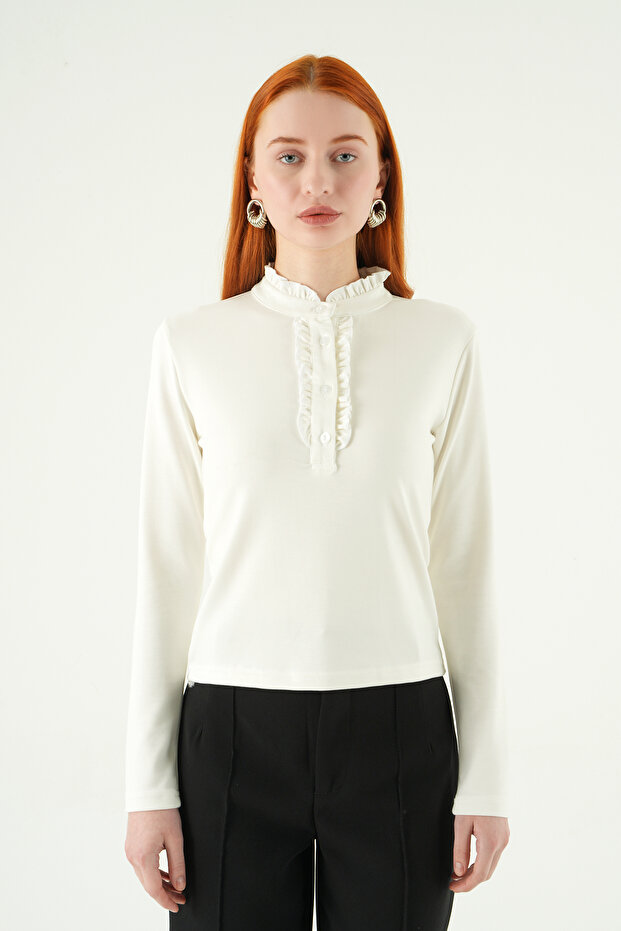 8311A بلوزة بأزرار أمامية إكرو - 2