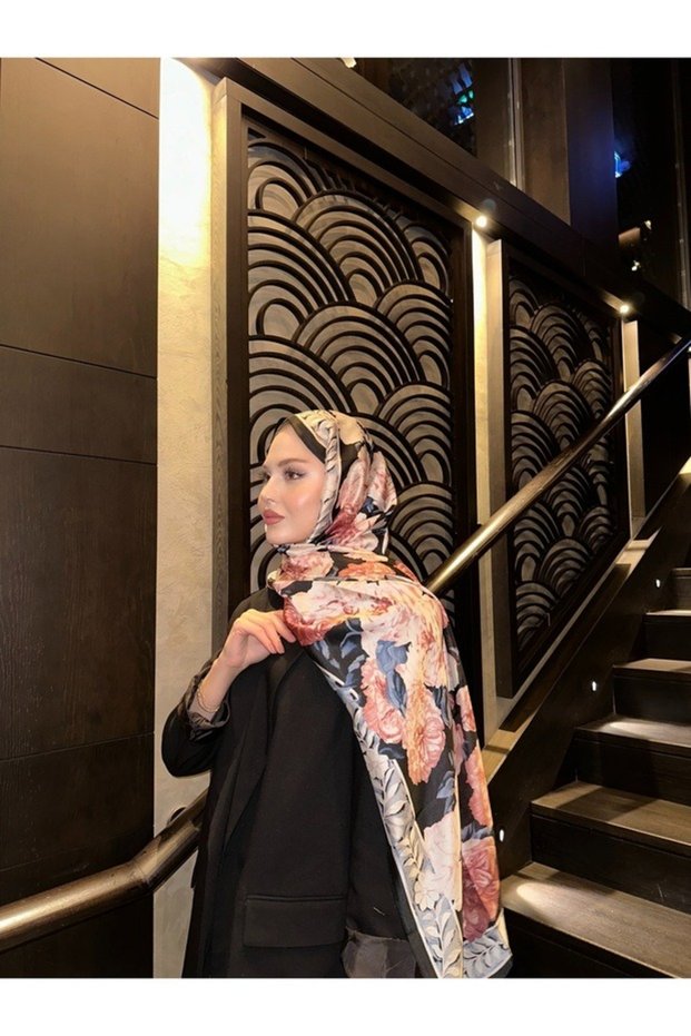Rose Rose Pattern Premium Voile Silk Shawl 200 X 90 cm