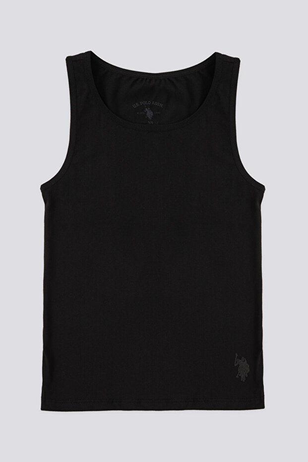 Girl's Basic Thick Strap Undershirt Black - 4