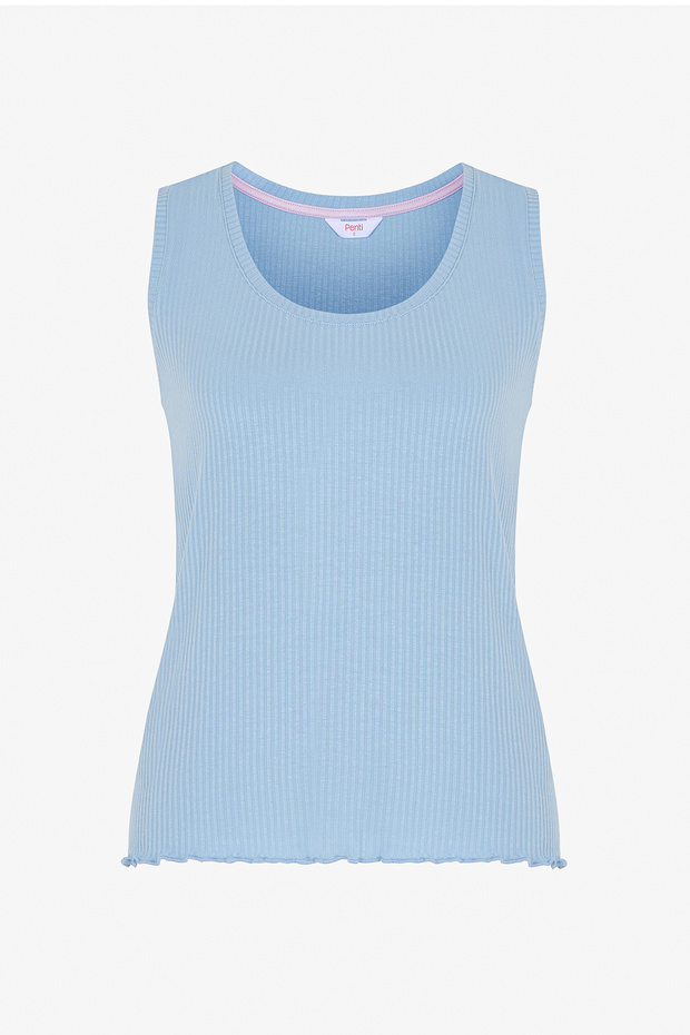 Blue Ella Solid Athlete Pajama Top - 1
