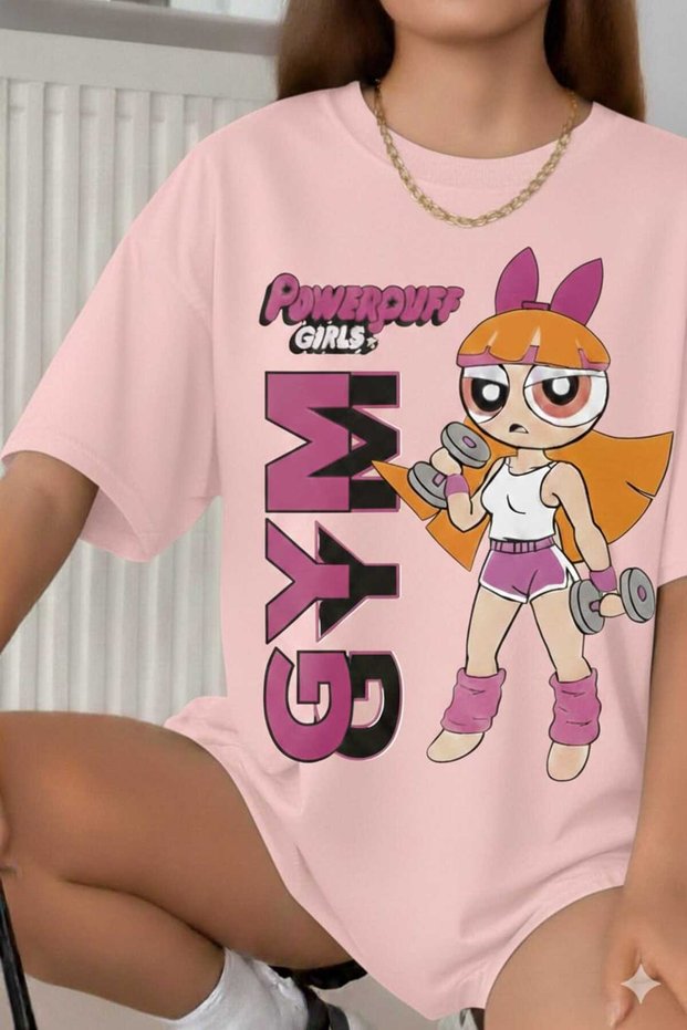 Powerpuff Girls Printed Pink T-Shirt