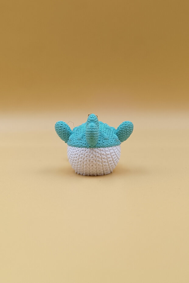 Knitted Patterned Balloonfish Keychain (Plastic) - 5