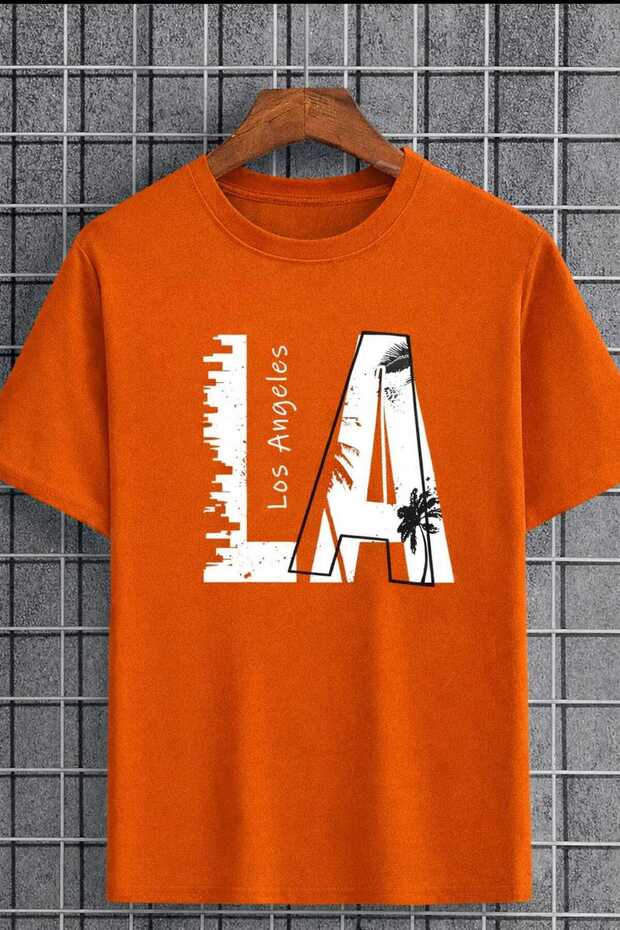 La Printed Unisex Orange T-Shirt