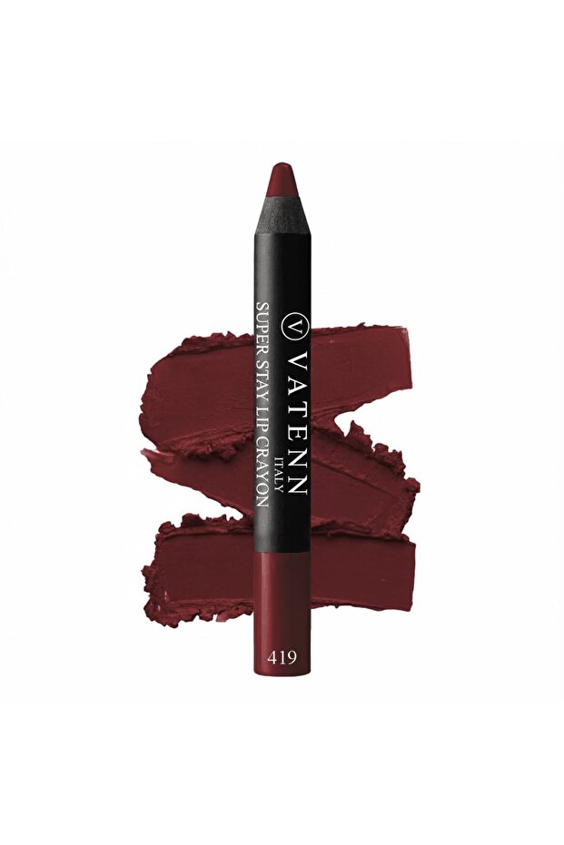 super stay lip crayon 419– Non-Dry Smooth Matte Lipstick, Waterproof & Smudge-Proof Long-Lasting