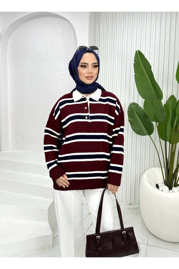 سترة تريكو مخططة