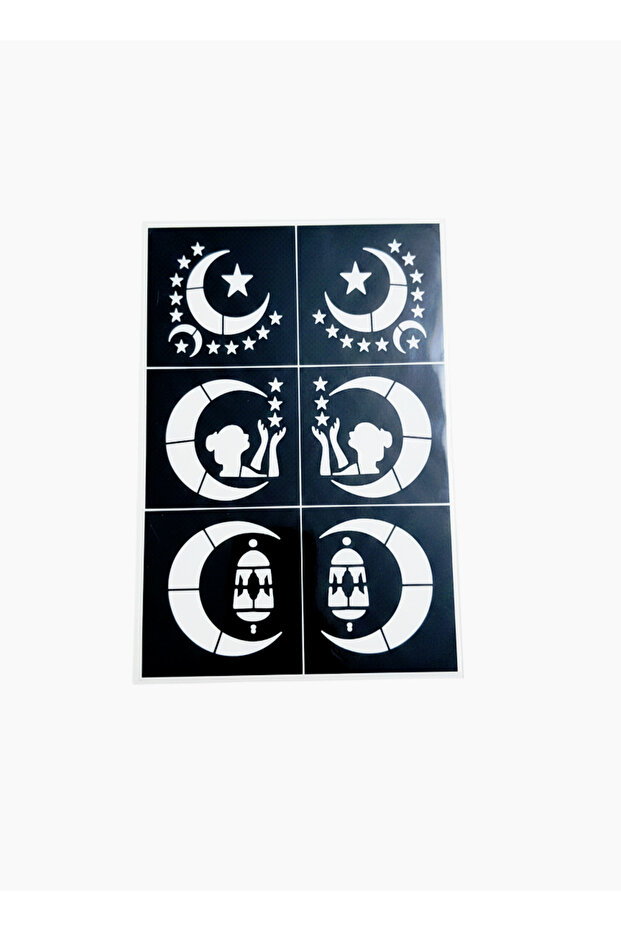 ورقة استنسل حناء بطابع رمضان والعيد