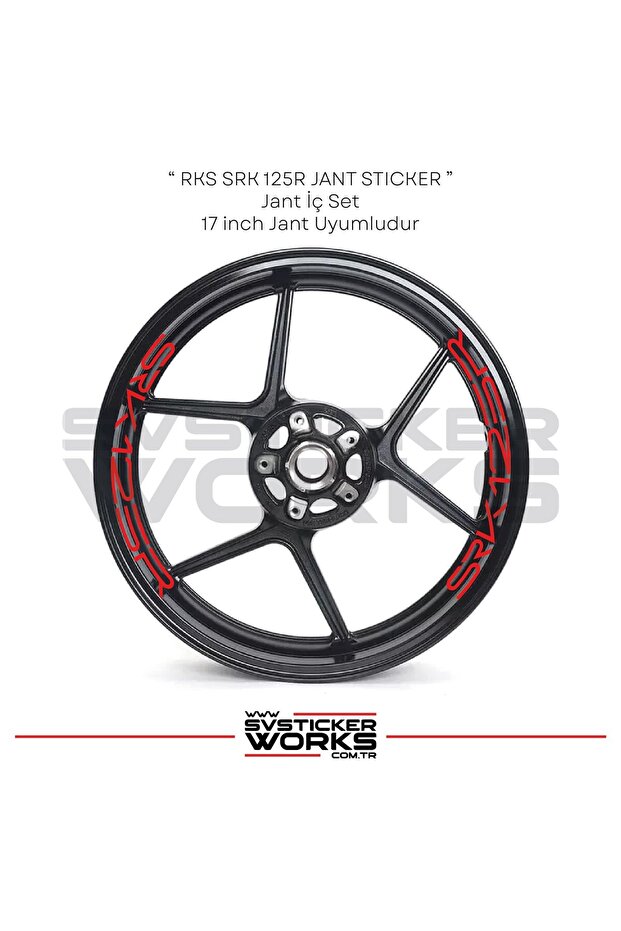 Rks Srk125R Sticker Set of 8 Stickers with Text on the Rim