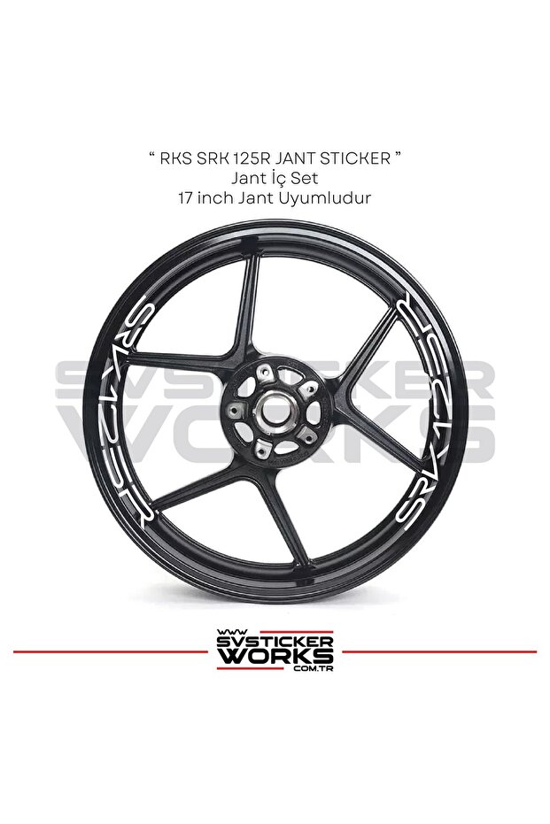 Rks Srk125R Sticker Set of 8 Stickers with Text on the Rim