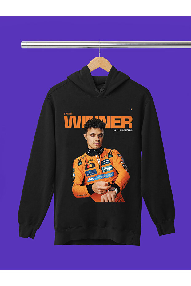 Lando Norris Printed 3-Yarn Quality Soft Texture Hooded F1 Kids Sweatshirt