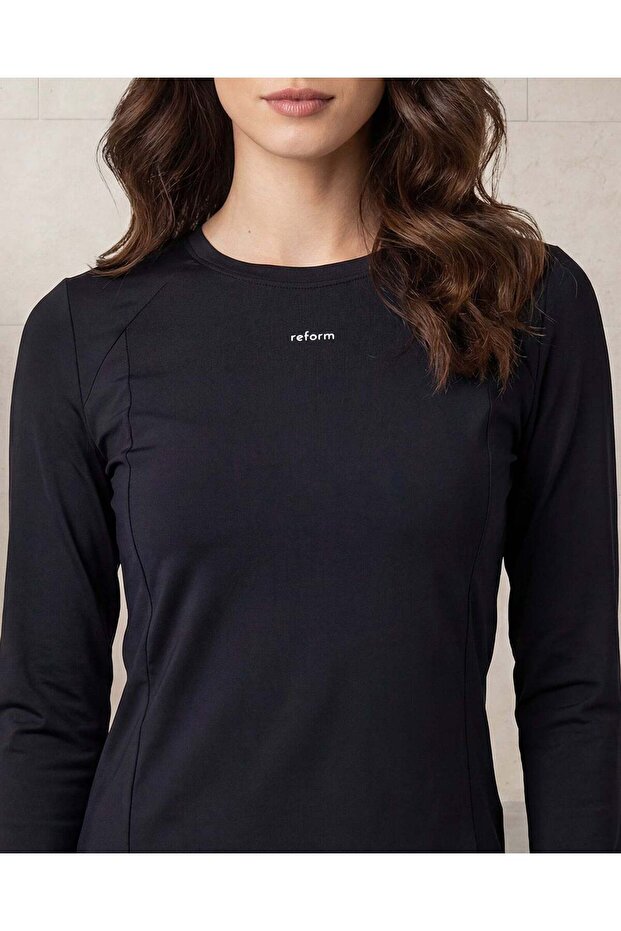 سويت شيرت نسائي أسود أساسي - 6