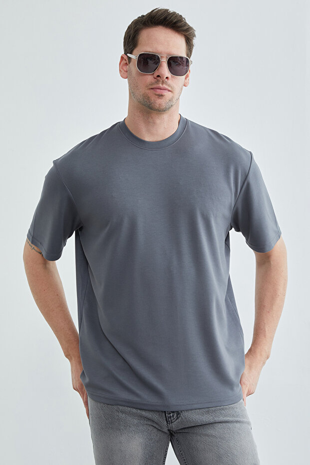 Basic Crew Neck Modal T-Shirt - 4