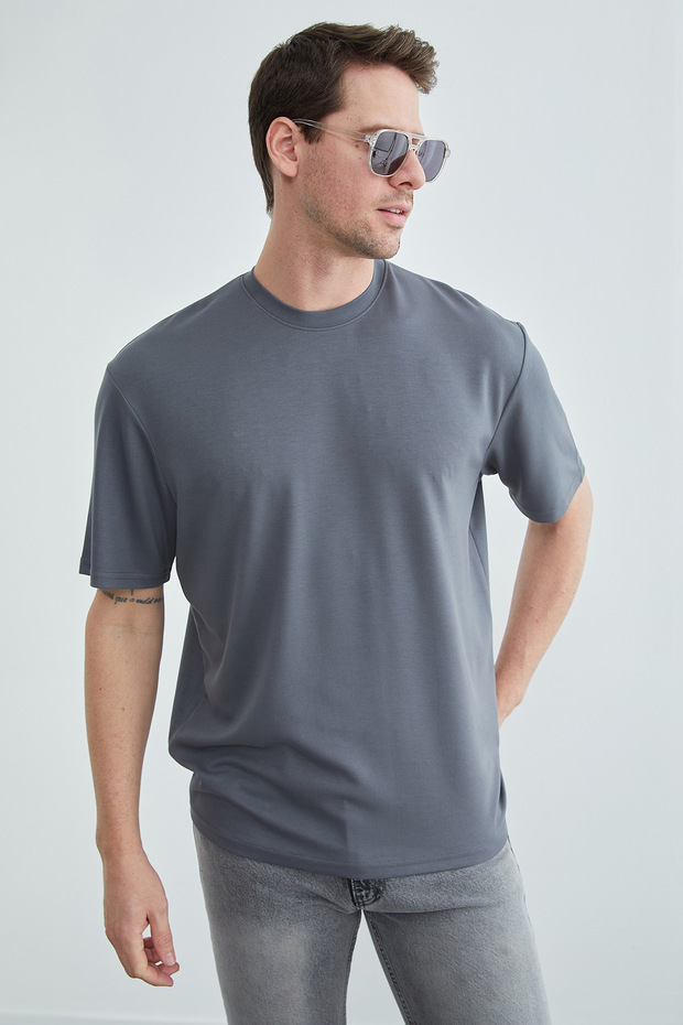 Basic Crew Neck Modal T-Shirt - 7