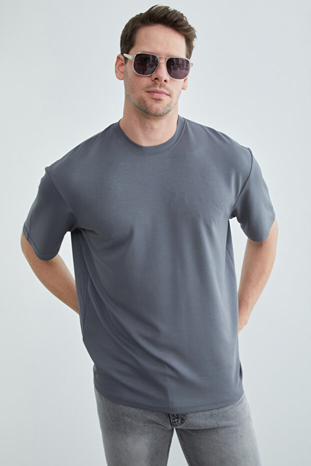 Basic Crew Neck Modal T-Shirt - 1