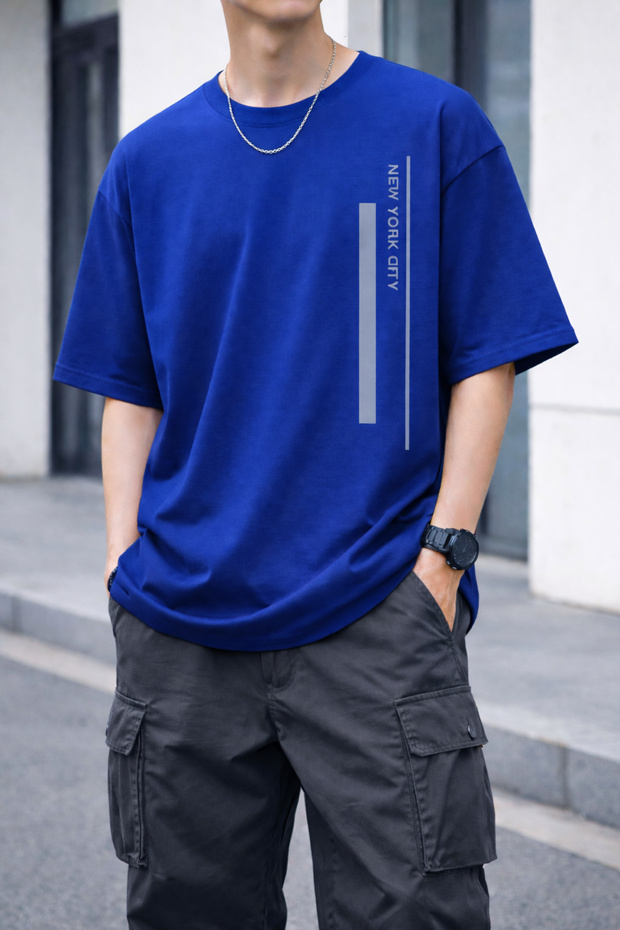 New York City Printed Cotton Relaxed Fit Round Neck Unisex T-Shirt