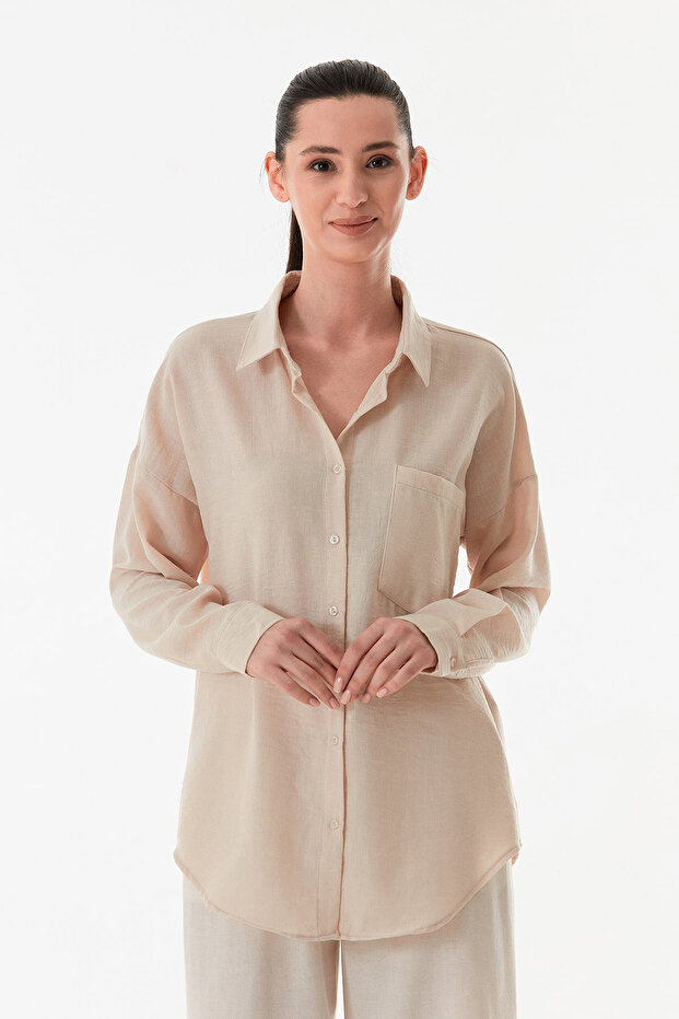 Basic Tek Cepli Oversize Gömlek - 3