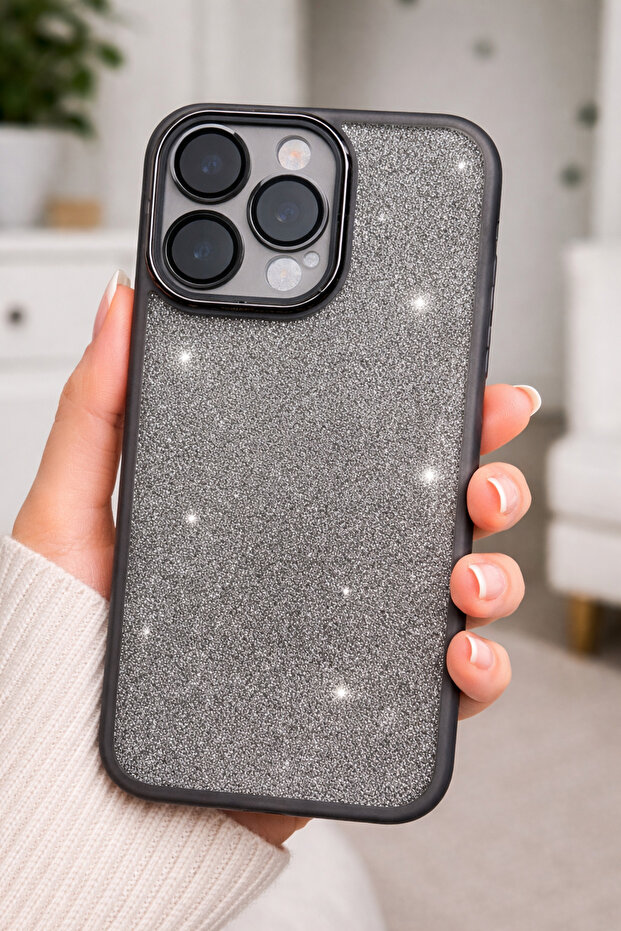 iPhone 15 Pro Max Uyumlu Simli Kılıf