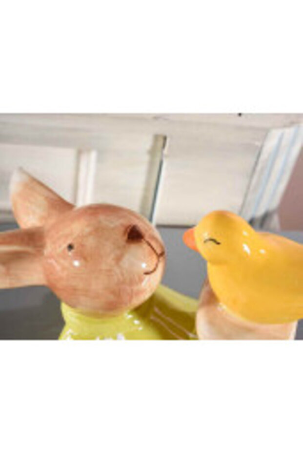 Multicolored ceramic Easter Bunny figurine 16.5x9.5x12 cm - 6