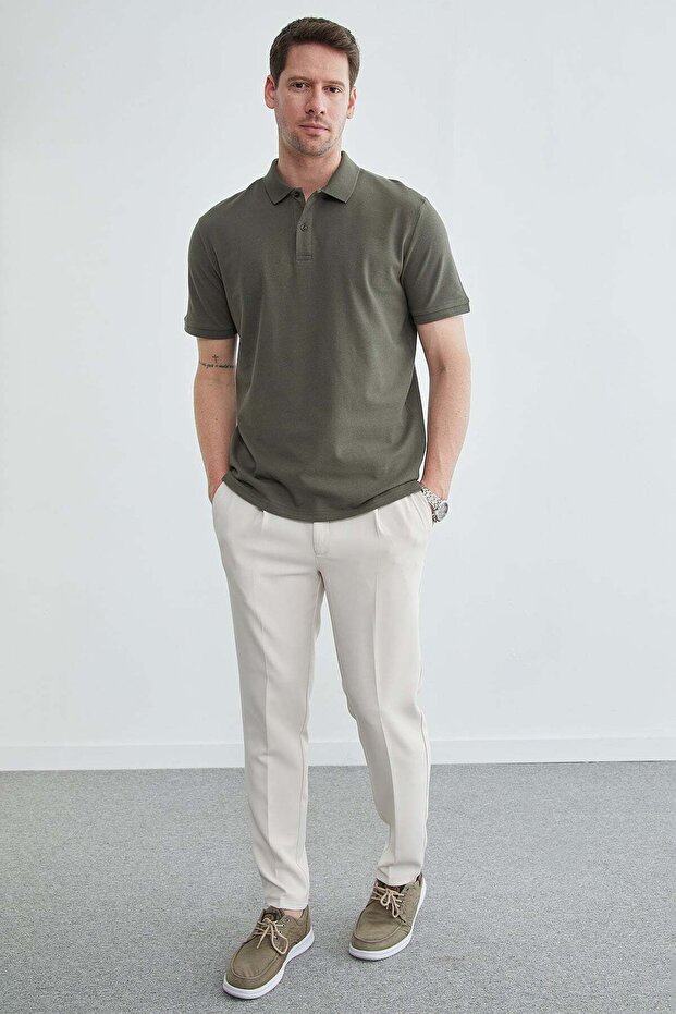 Basic Polo Yaka Pike Tişört - 5