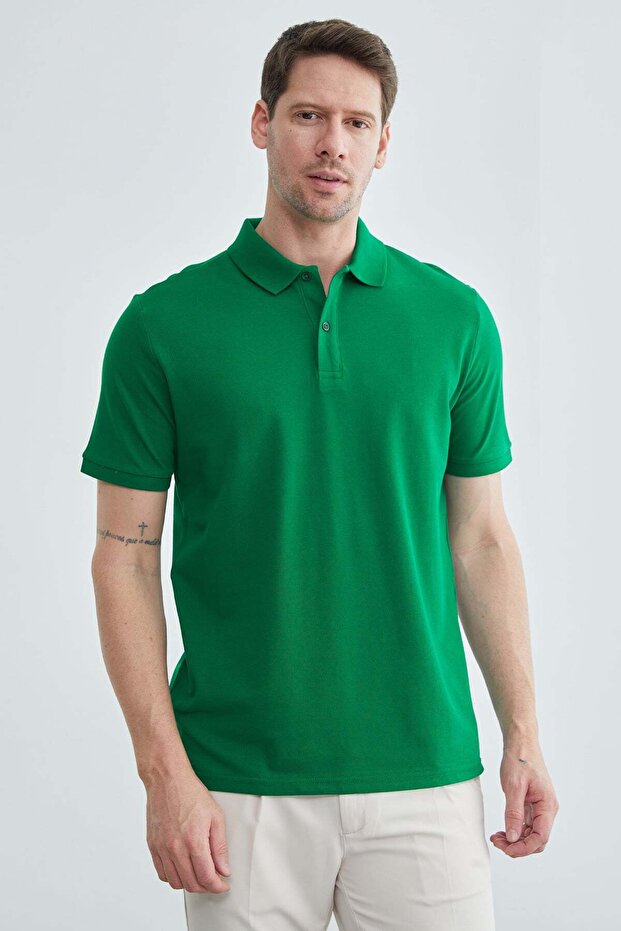 Basic Polo Yaka Pike Tişört - 4