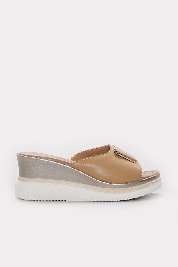 Genuine Leather Women's Wedge Heel Slippers 275Za2026-15