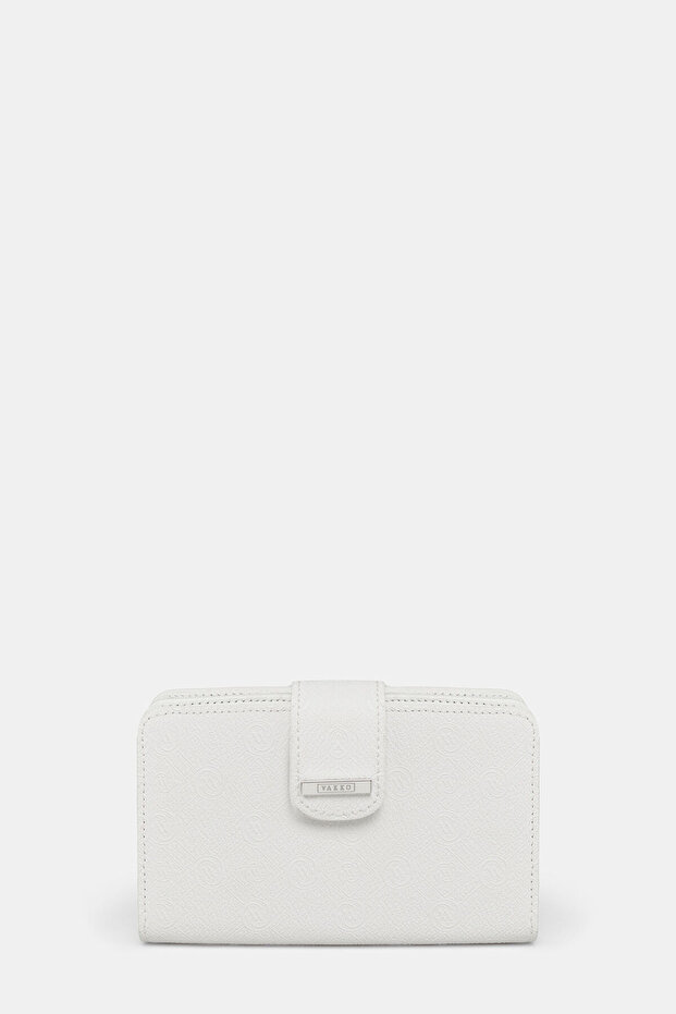 BEYAZ MONOGRAM CÜZDAN - 1