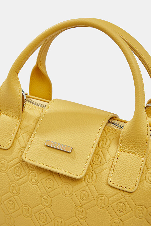 SARI MONOGRAM DERİ ÇANTA - 5