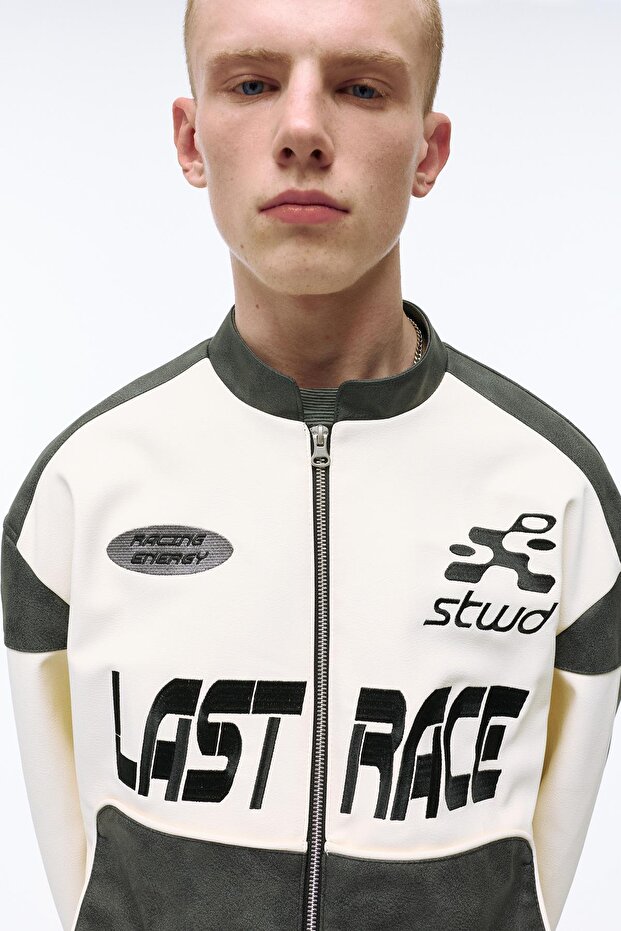 Panelli suni deri ceket - 7