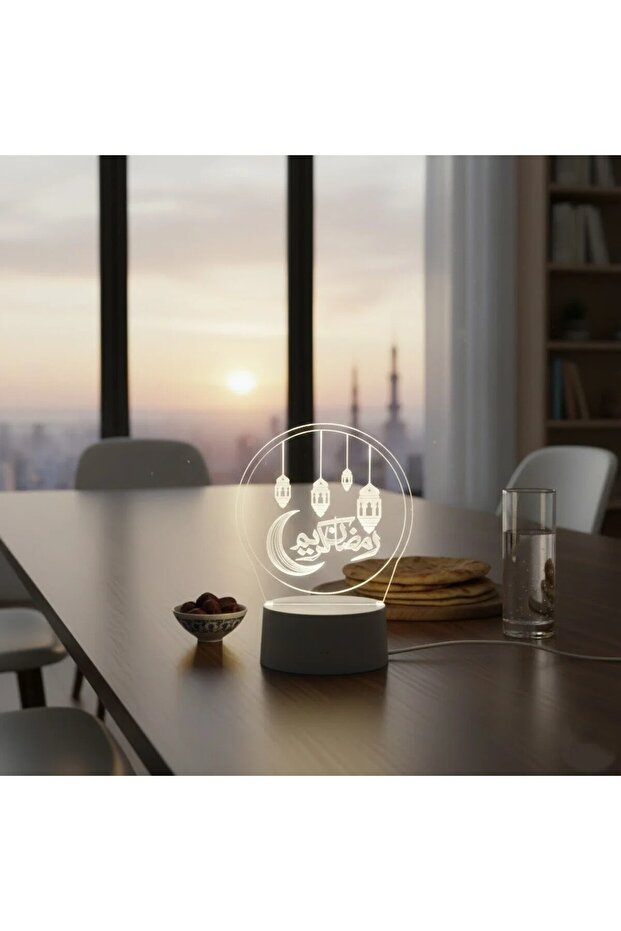 أضواء زخرفية ثلاثية الأبعاد بتقنية LED مستوحاة من رمضان لتزيين المنزل بأجواء رمضانية