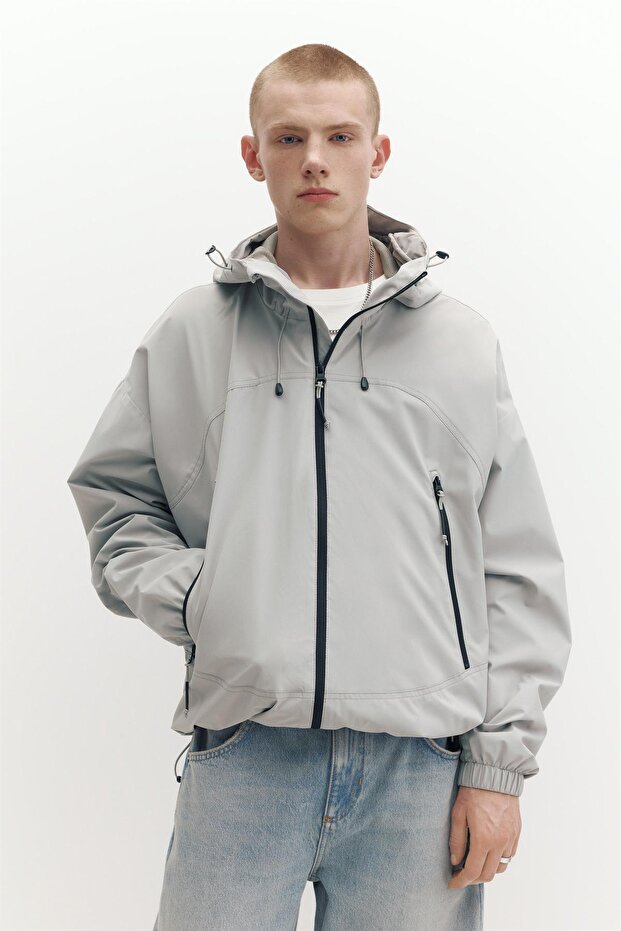 Kapüşonlu hafif yağmurluk - 1