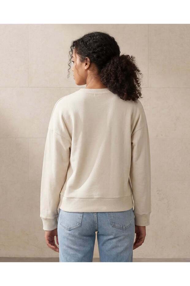 سويت شيرت رياضي أساسي رمادي للنساء - 2