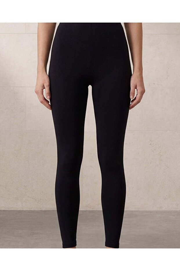 Woman Black Basic Full Length Legging - 5
