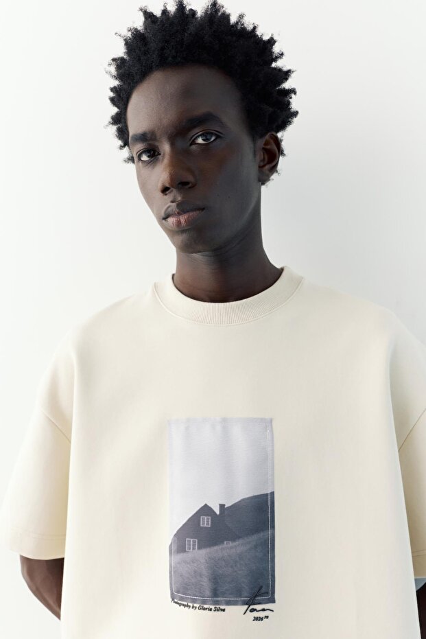 Grafik kısa kollu sweatshirt - 2