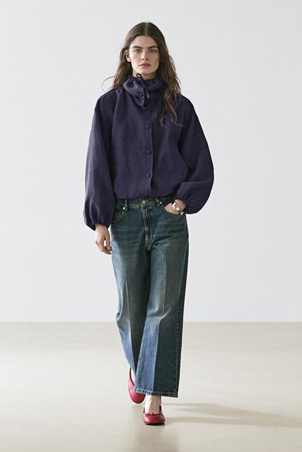 Orta bel İspanyol paça jean - 1