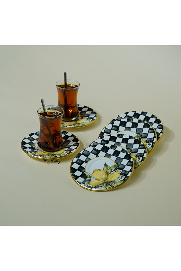 Linda Porcelain 6-Piece Tea Plate Set