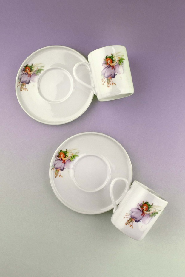 Violet Fairy Porcelain Coffee Cup Set for Two