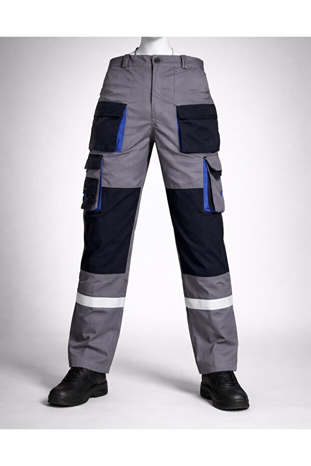 Reflective Multi-Pocket Work Pants - 1