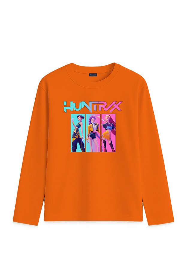Kpop Demon Hunters Demon Hunters Printed Long Sleeve Girls' T-Shirt 4-13 Years - Huntr/X