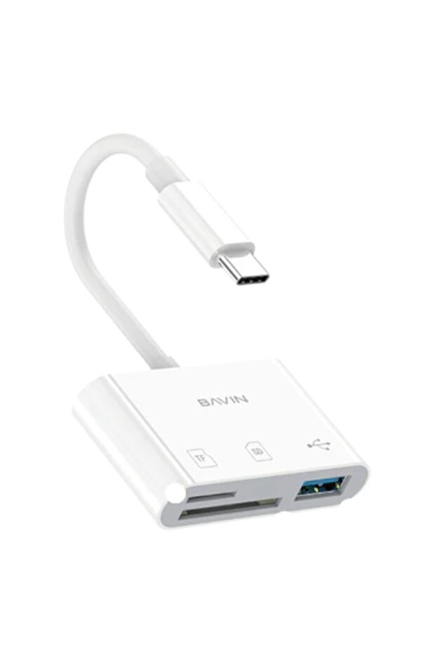 قارئ بطاقات OTG-29 ثلاثي الوظائف (محول من النوع C إلى TF/SD + USB)