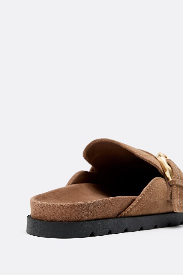 Leather backless clogs - 3