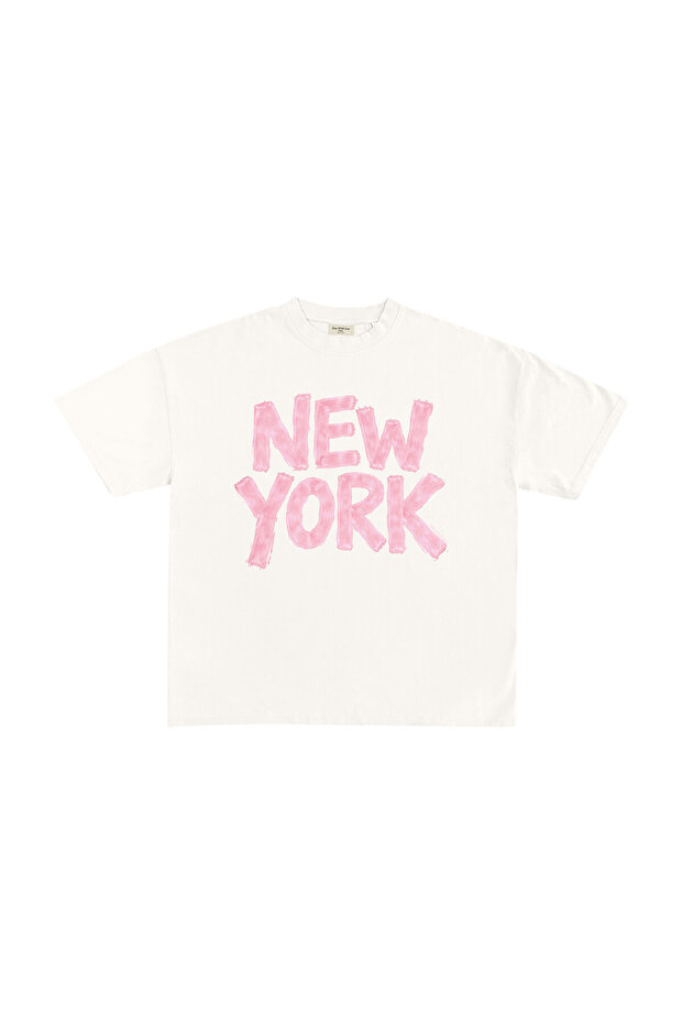 تي شيرت مطبوع عليه Pink York، نيويورك