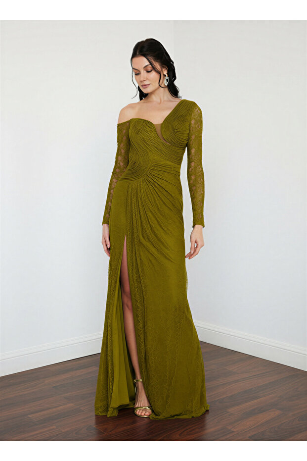 6142DAN LEZ DANTEL ELBİSE - 1