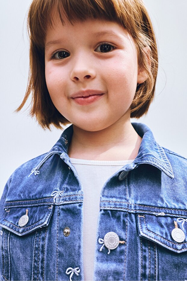 İşlemeli Kot Ceket - 3